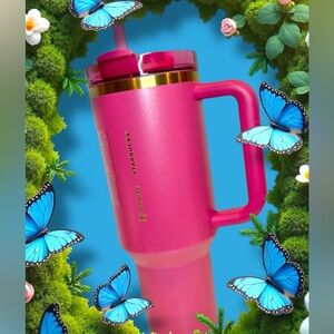 Stanley X Starbucks Berry Pink Glitter Tumbler